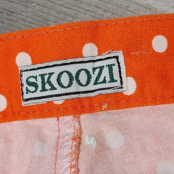 Vintage Polka Dot Dungaree Shorts Women's Size 26 Orange Polka Dot SUMME… - Picture 3 of 5